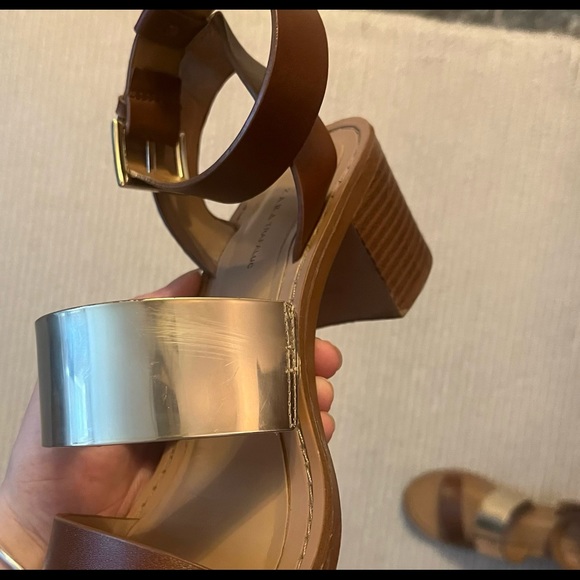 Zara Trafaluc Block Heeled Sandals EU 37 - Picture 2 of 6